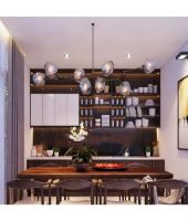 Đèn thả thủy tinh 8 bóng khói xanh LM22189