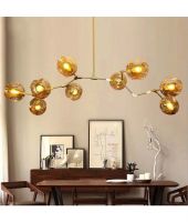 Đèn thả thủy tinh 9 bóng thân vàng LM22192A