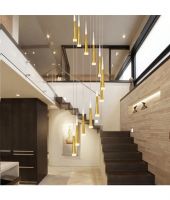 Đèn thả thông tầng 12 ống vàng LM228004