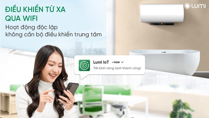 Công tắc bình nóng lạnh Lumi – Bật/tắt, hẹn giờ thiết bị đa phương thức, thống kê điện năng tiêu thụ