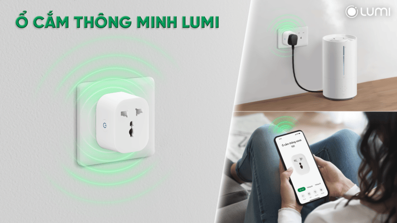 Ổ cắm thông minh Lumi: Hẹn giờ bật/tắt, giám sát tiêu thụ điện qua kết nối Wifi